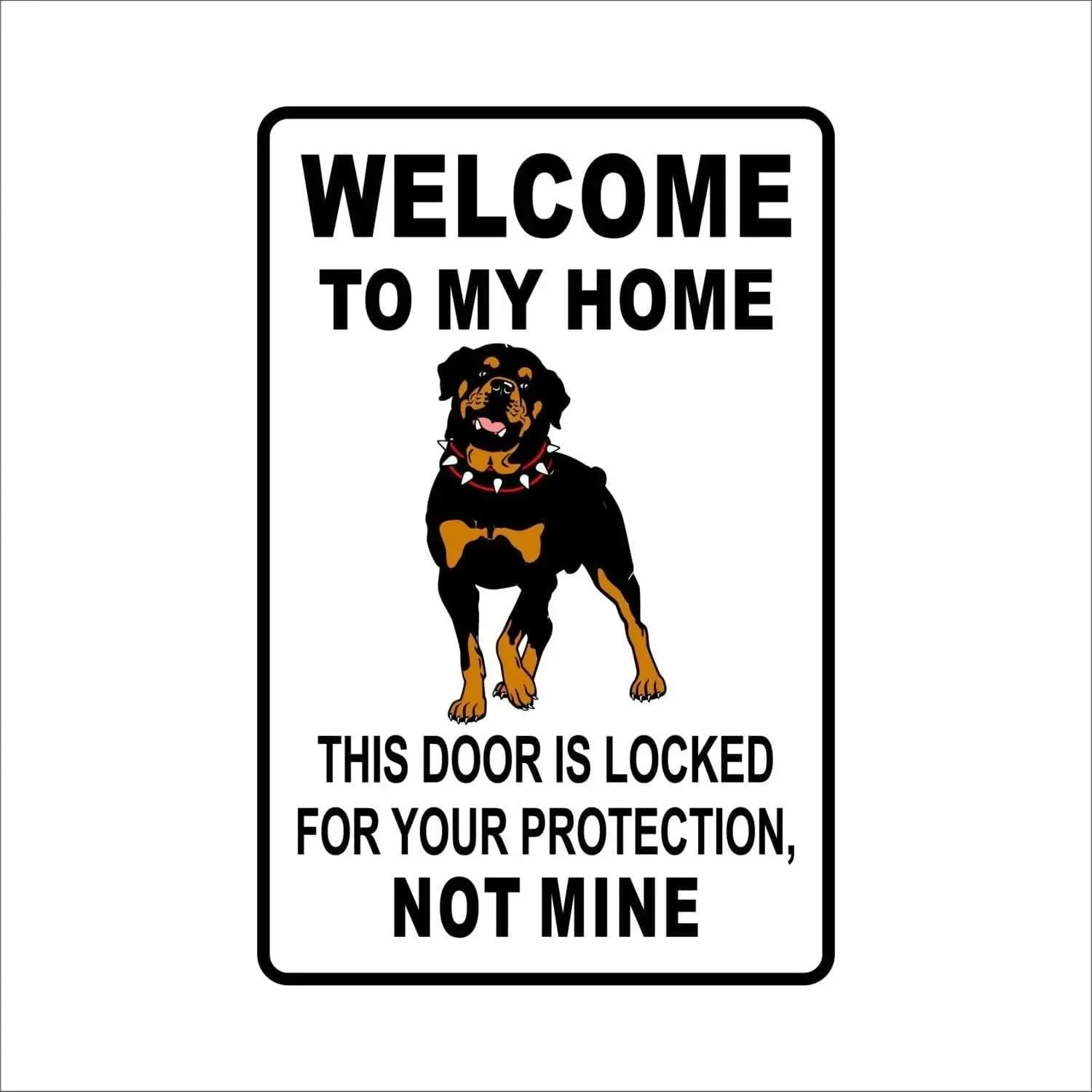Home Security In My Area - 2026 ウェルカム・トゥ・マイ・ホーム ロットワイラー警告メタルサイン 面白い犬のセキュリティ屋外壁飾り