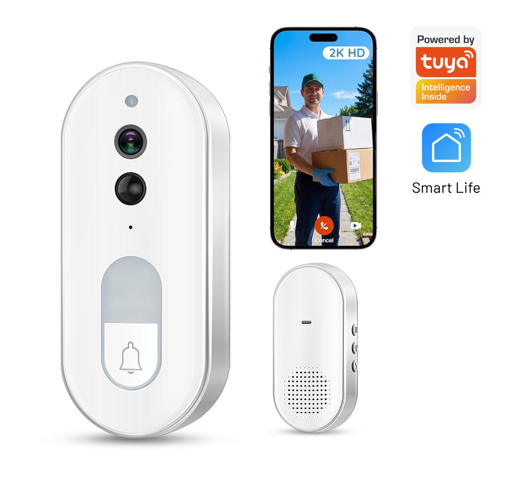 Home Security Recorder - Tuya スマートビデオドアベル ワイヤレス 1080P HD 屋外カメラ
