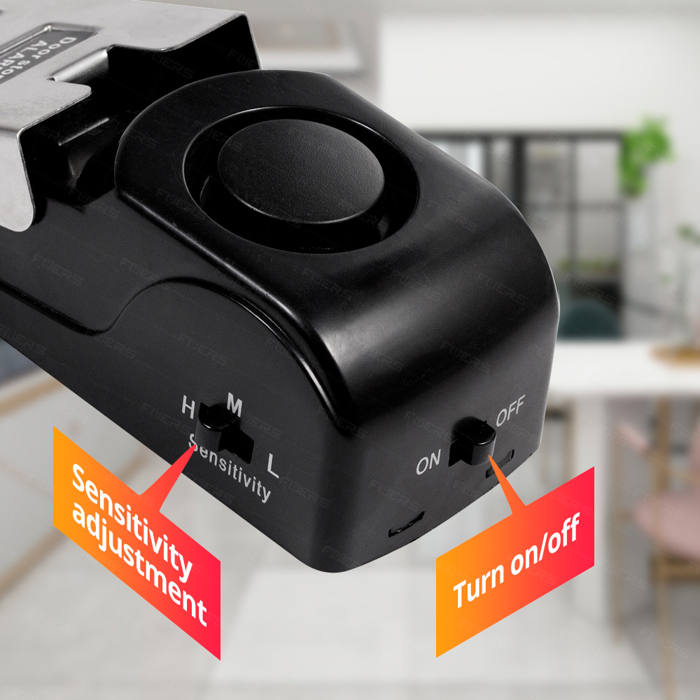 Home Security Services - FUERS ドアストップアラームシステム 120dB 大音量 ワイヤレス ホームセキュリティ