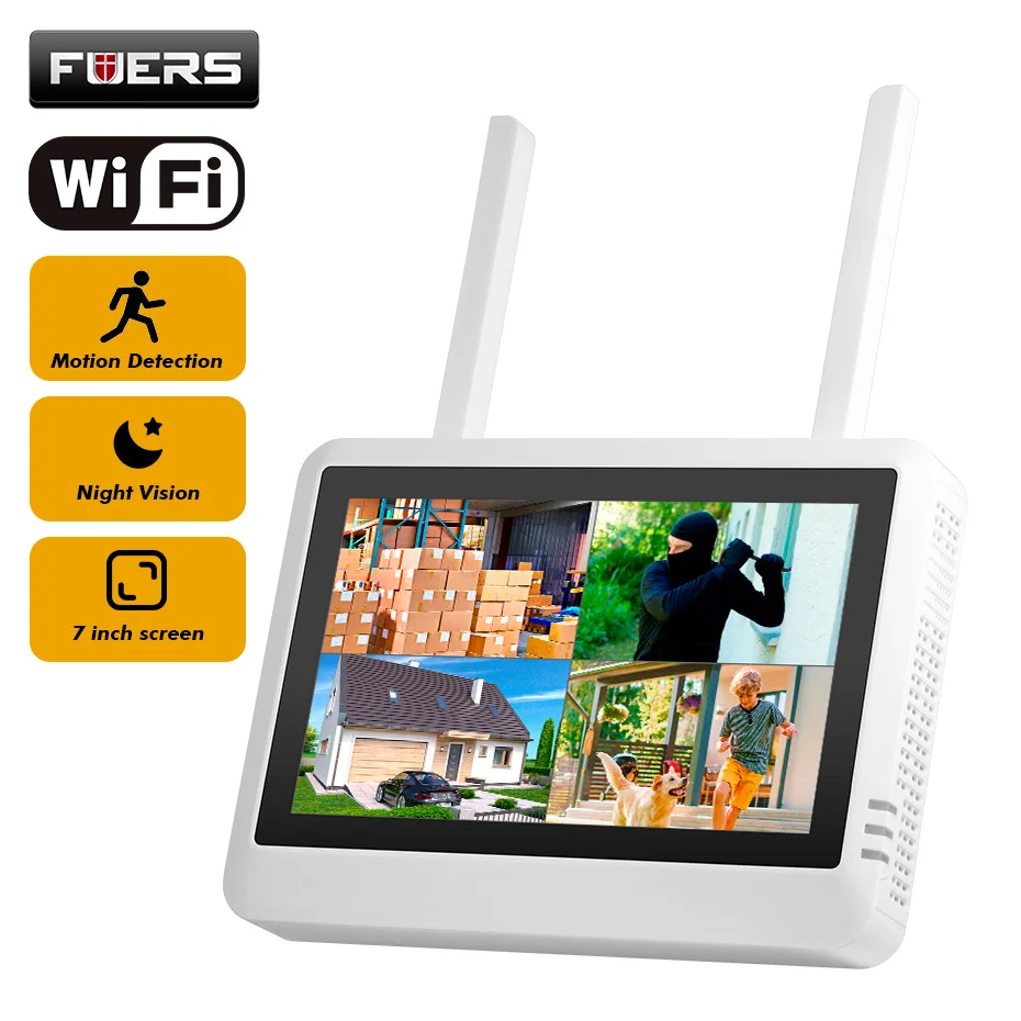 Home Security Recorder - FUERS 8CH ワイヤレス NVR セキュリティシステム WIFI