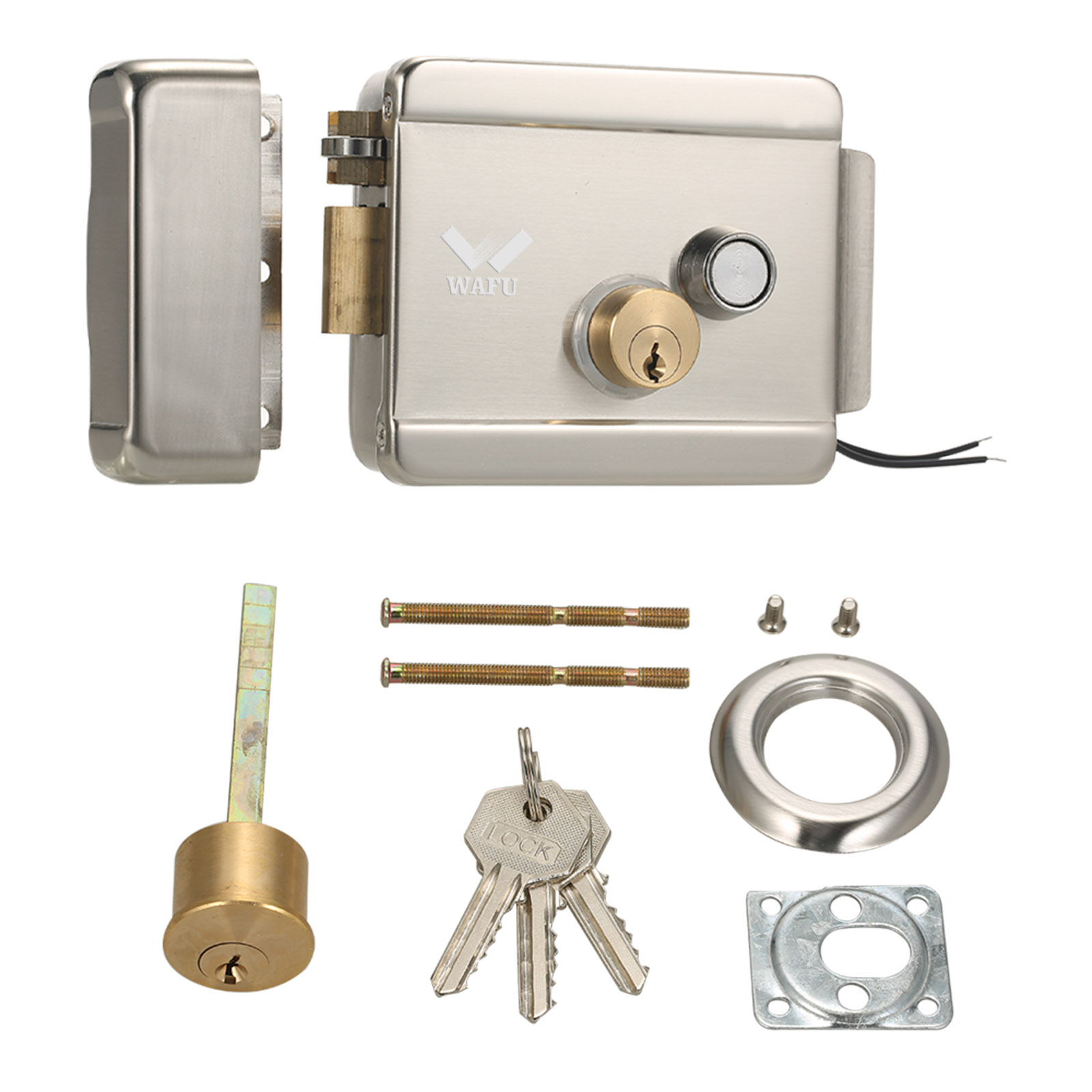 Home Security Tools - WAFU スマート電気ゲートドアロック安全な電気金属ロック電子ドアロックドアアクセス制御ホームオフィス用