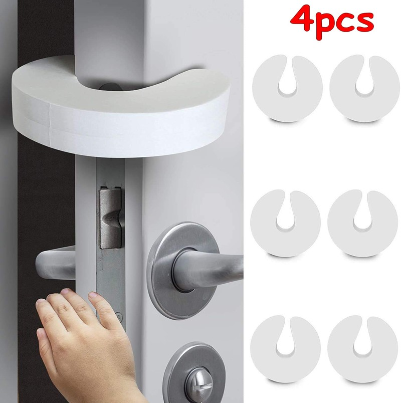 Home Security Jammers - 4 個子供指プロテクタードアストッパージャマーピンチガード赤ちゃんの安全ホームキッチン寝室セキュリティドアクリップドアストッパー A +