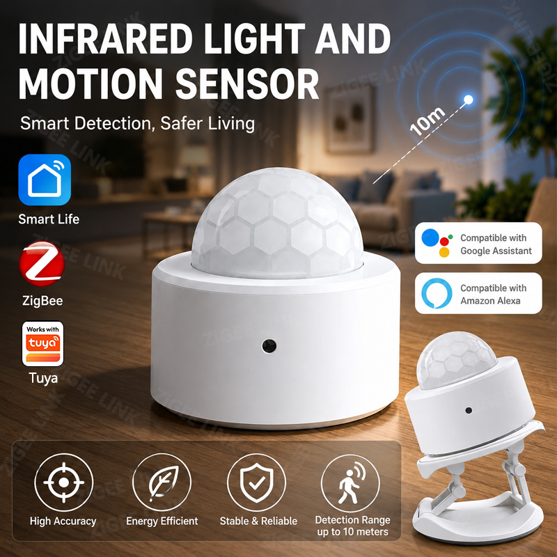 Home Security Tools - ZigBee 3.0 PIR モーションセンサー ワイヤレススマートホームセキュリティ保護アラーム Alexa