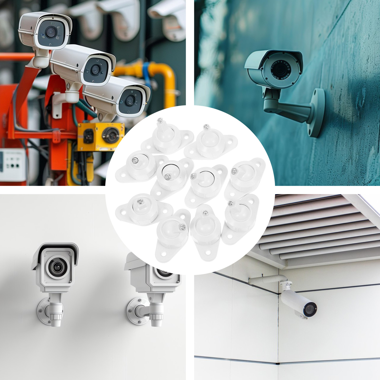 Home Security Firms - 10個入りユニバーサルセンサーマウントブラケット、しっかりとした素材の壁掛けブラケット、赤外線アラームホームセキュリティシステム用、屋内使用