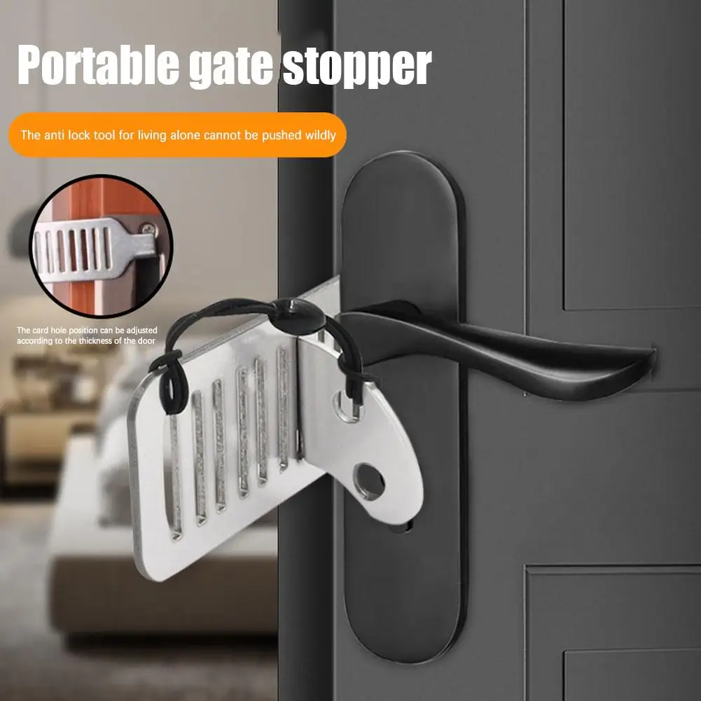 旅行用ドアロックセキュリティ、頑丈なドアロックストッパー、ポ - Home Security Jammers のレビューと価格