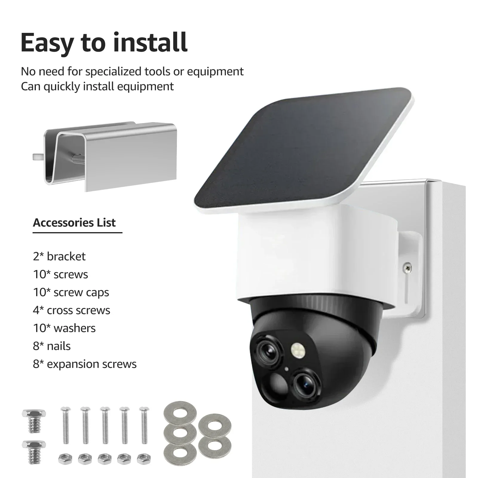 2 個の壁掛けガターブラケット、防錆取り付けネジ付きステンレ - Home Security Eufy のレビューと価格