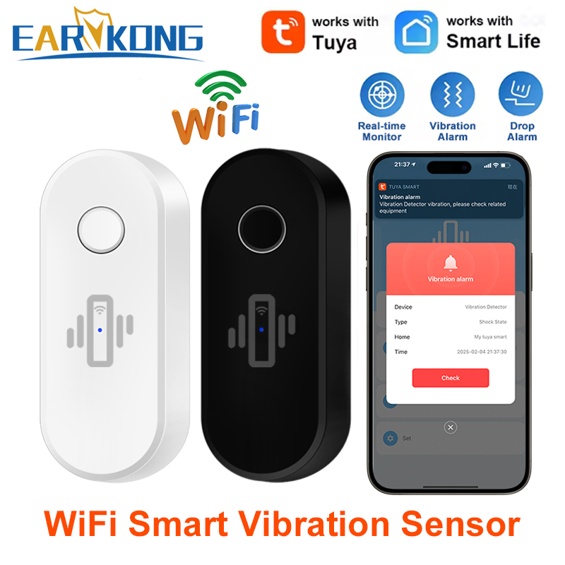Tuya WiFi 振動検出器ガラス破損センサーアラーム調整 - Window Alarm Sensor のレビューと価格