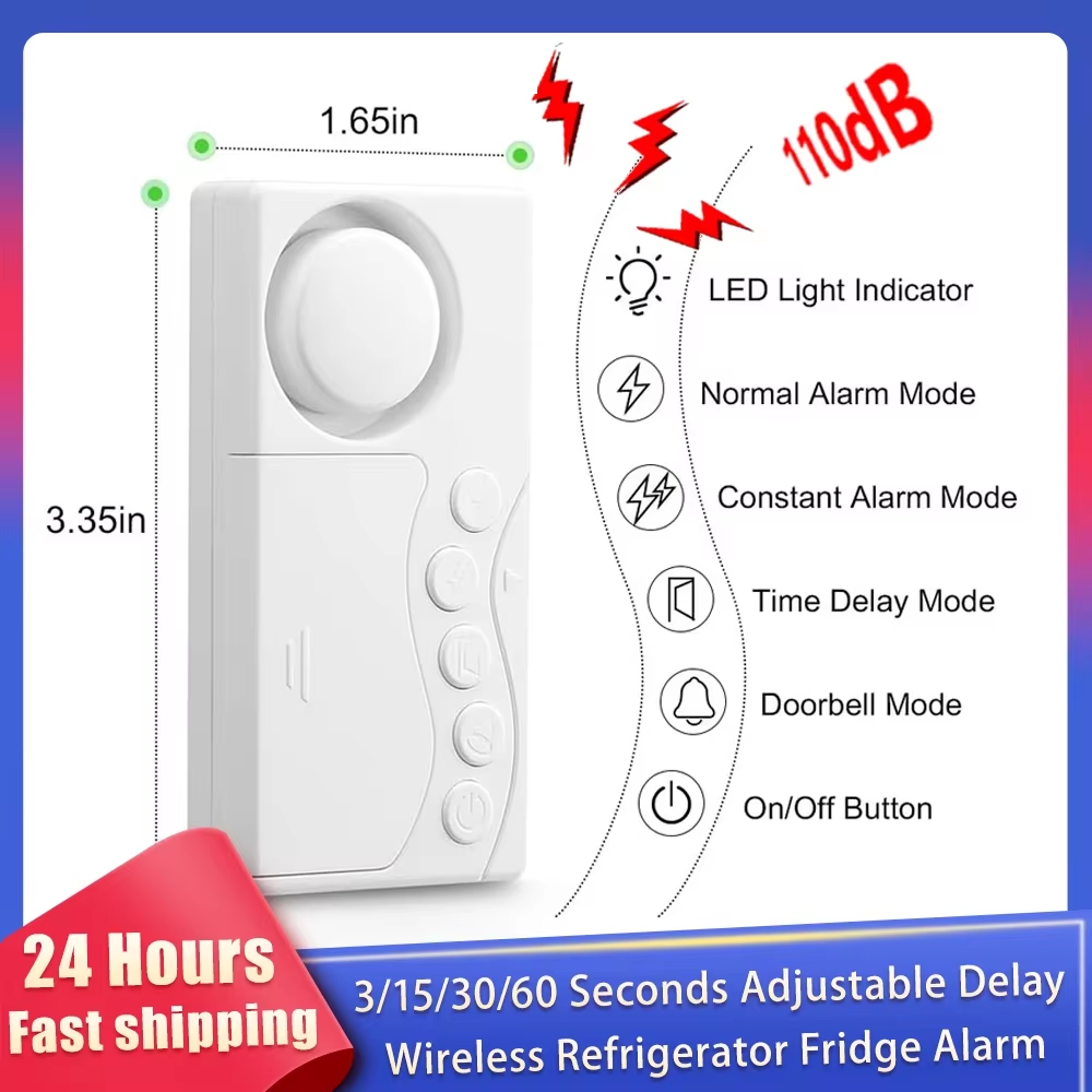 冷蔵庫のドア用の調整可能な遅延アラーム,3, 15,30,6 - Window Alarm Sensor のレビューと価格