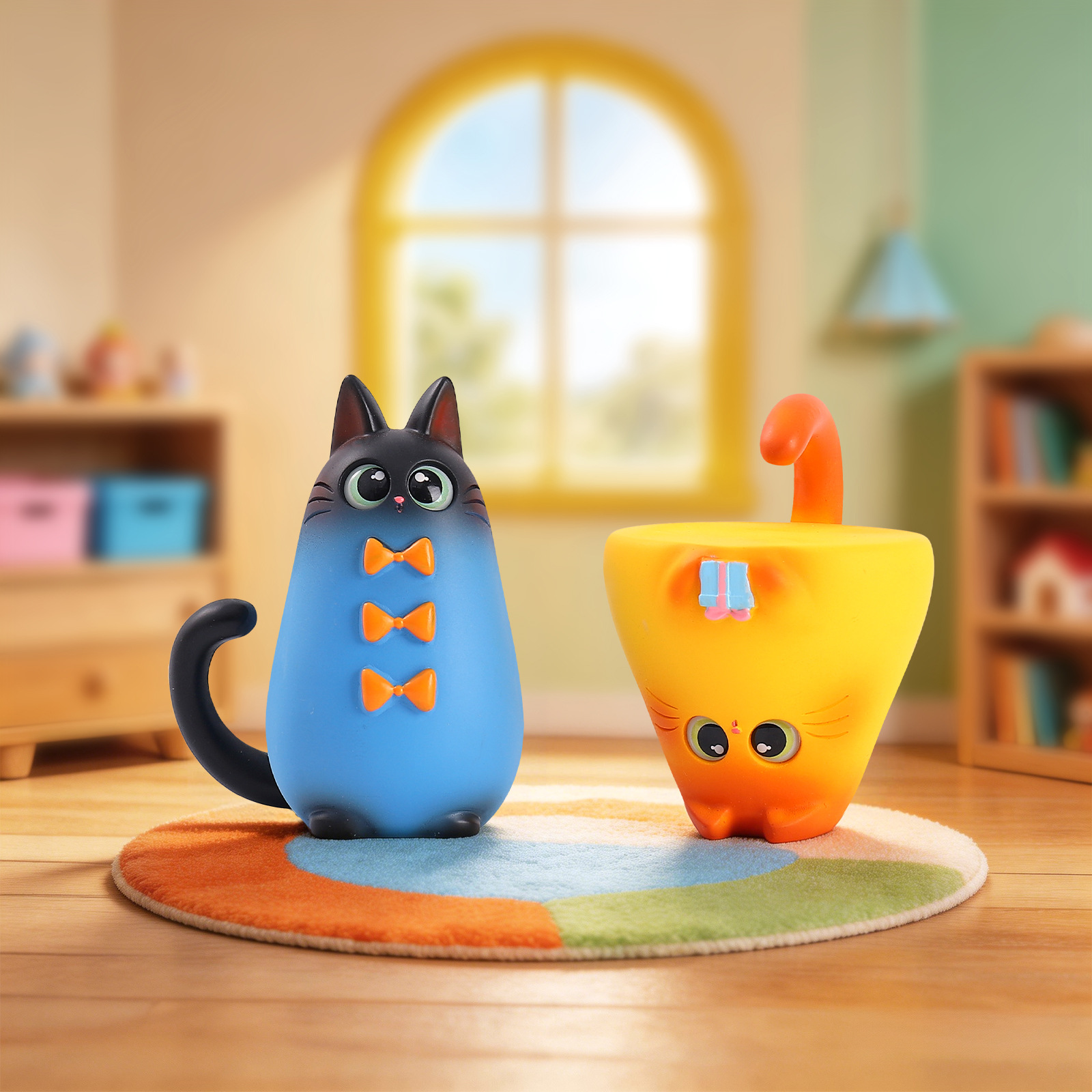 ブラインドボックス猫フィギュア樹脂製クリエイティブ漫画デスク - Home Security Box のレビューと価格