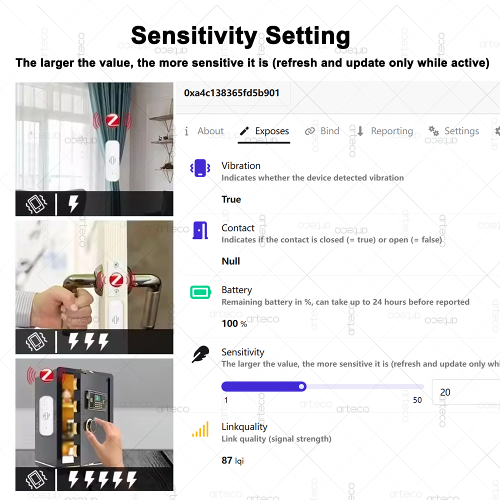 スマート ZigBee 3.0 振動センサー リモートモニタ - Home Security Tools のレビューと価格