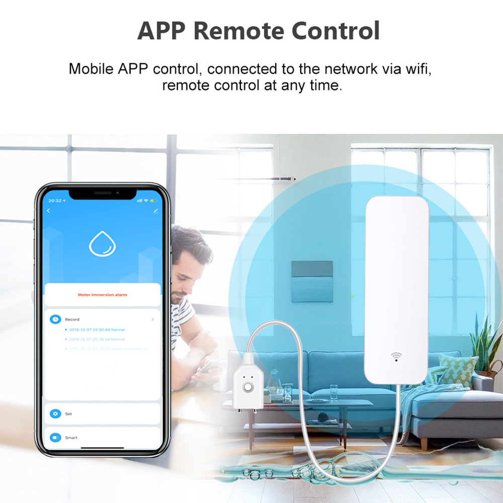 Tuya WiFi 漏水センサー、漏水検知器、Smartli - Home Security Tools のレビューと価格