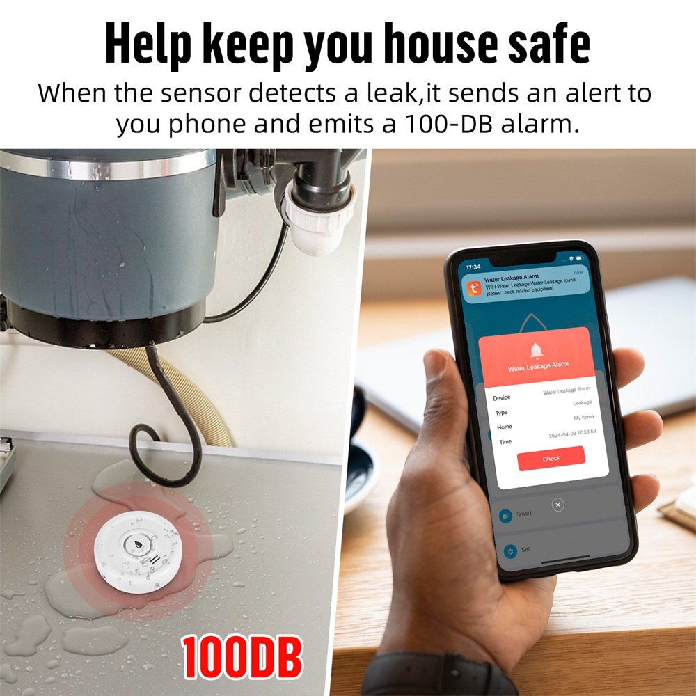 スマート漏水検知器,水位センサー,家庭用警報システム,Tuy - Home Security Services のレビューと価格