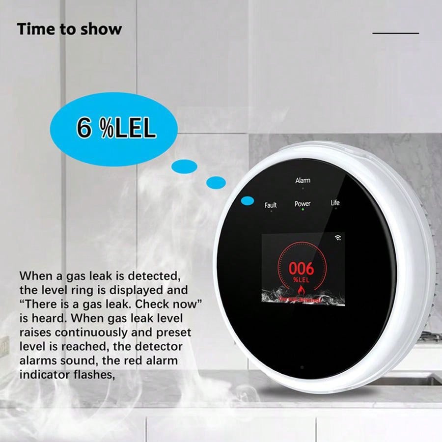 2.4G WiFi ガス警報センサー可燃性ガス検知器は Tu - Home Security Tools のレビューと価格