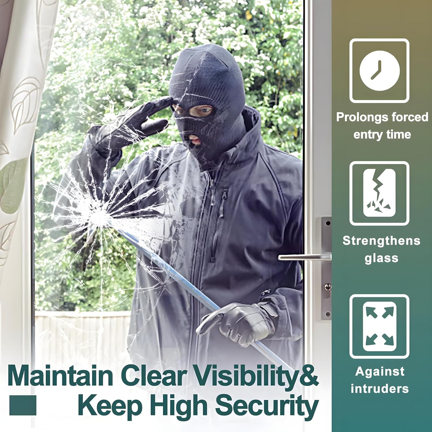 クリアセキュリティと安全ウィンドウフィルムガラス窓用飛散防止 - Home Security Film For Windows のレビューと価格