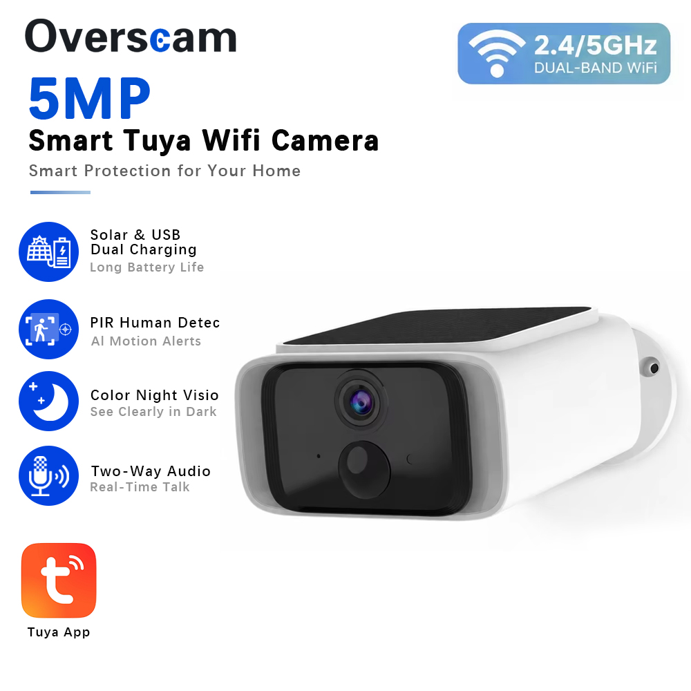 Tuya 5MP ソーラーセキュリティカメラワイヤレス屋外  - Home Security Recorder のレビューと価格