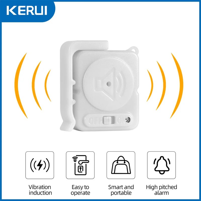 KERUI ワイヤレス振動警報センサー 120dB 超薄型検 - Window Alarm Sensor のレビューと価格
